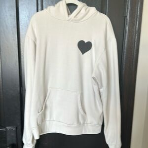 SPRWMN Vintage White heart Hoodie. Size large